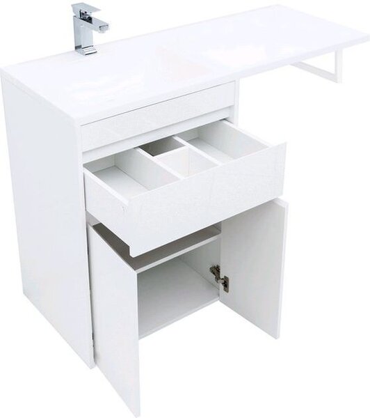Тумба с раковиной Aquanet Токио 120 L белый (напольная, 1 ящик, 2 дверцы)