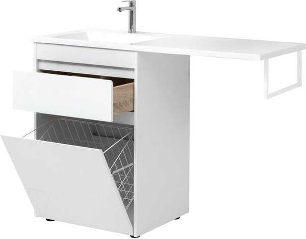 Тумба с раковиной Aquanet Токио 120 L белый (напольная, 1 ящик)