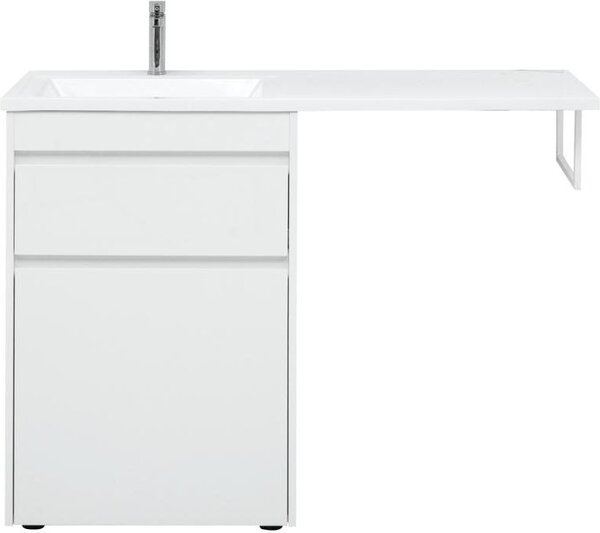 Тумба с раковиной Aquanet Токио 120 L белый (напольная, 1 ящик)