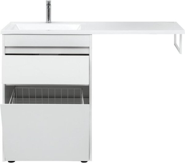 Тумба с раковиной Aquanet Токио 120 L белый (напольная, 1 ящик)