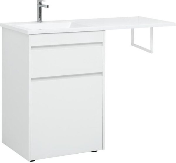 Тумба с раковиной Aquanet Токио 120 L белый (напольная, 1 ящик)