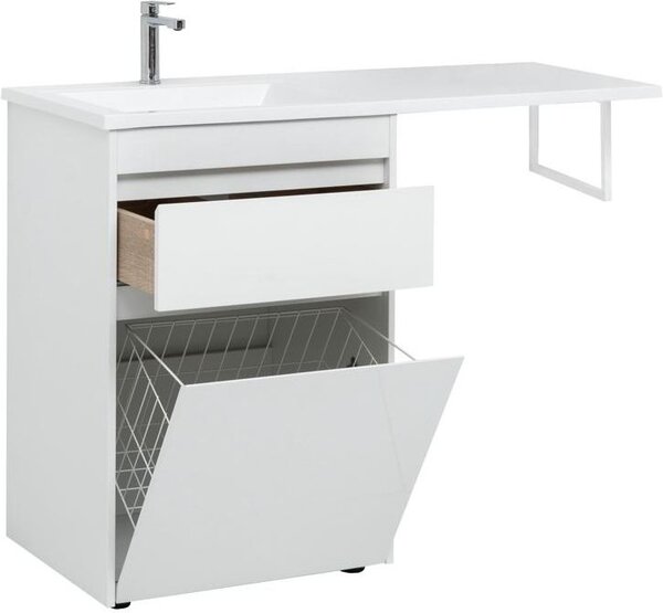 Тумба с раковиной Aquanet Токио 120 L белый (напольная, 1 ящик)