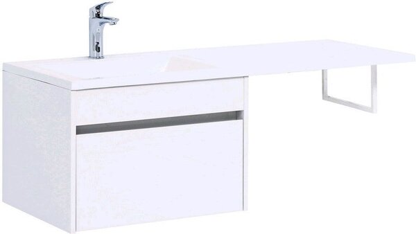 Тумба с раковиной Aquanet Токио 120 L белый (подвесная, 1 ящик)