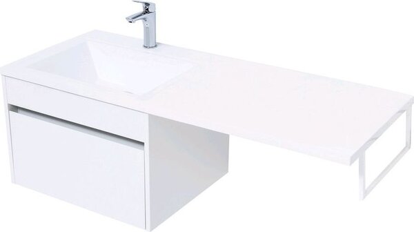 Тумба с раковиной Aquanet Токио 120 L белый (подвесная, 1 ящик)
