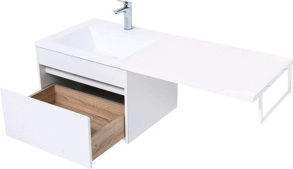 Тумба с раковиной Aquanet Токио 120 L белый (подвесная, 1 ящик)