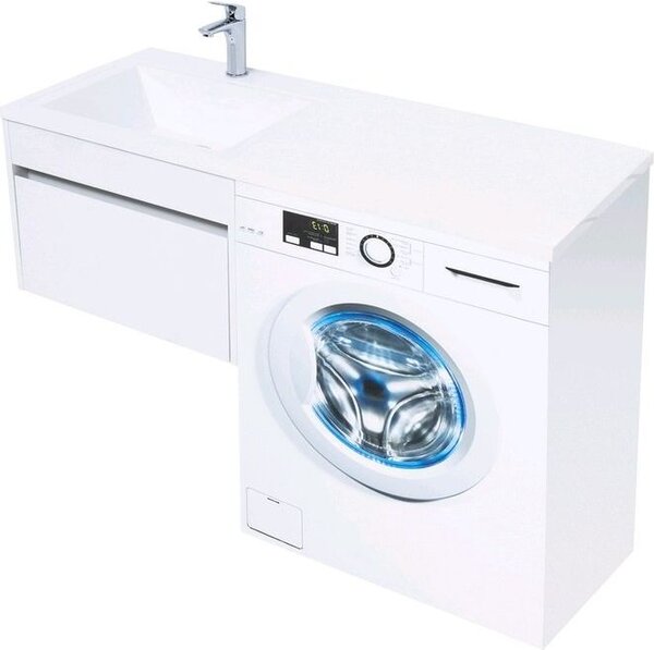 Тумба с раковиной Aquanet Токио 120 L белый (подвесная, 1 ящик)
