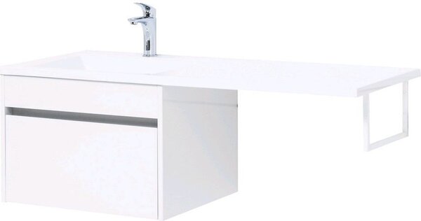 Тумба с раковиной Aquanet Токио 120 L белый (подвесная, 1 ящик)