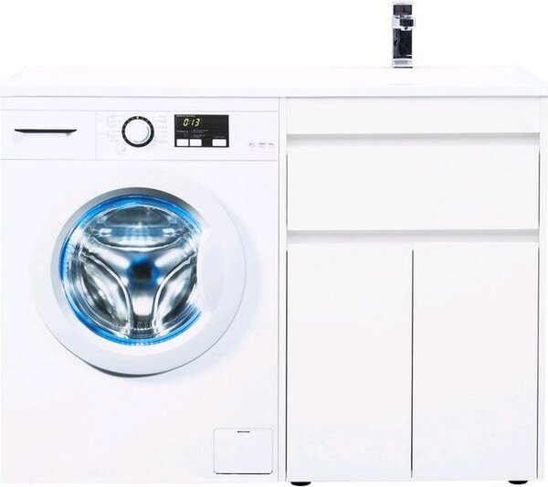 Тумба с раковиной Aquanet Токио 120 R белый (напольная, 1 ящик, 2 дверцы)