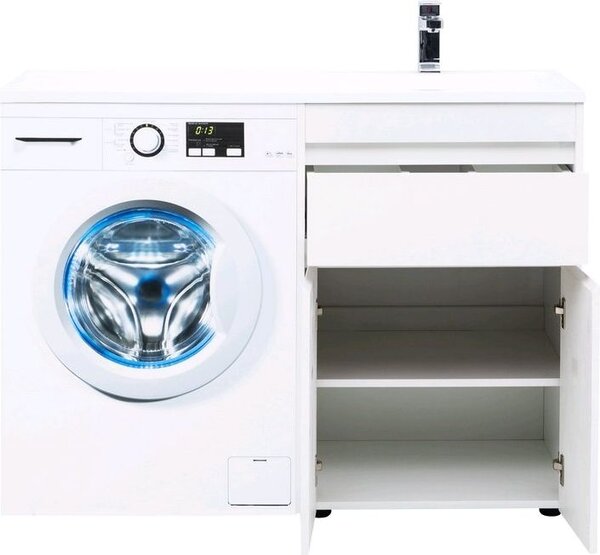 Тумба с раковиной Aquanet Токио 120 R белый (напольная, 1 ящик, 2 дверцы)
