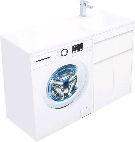 Тумба с раковиной Aquanet Токио 120 R белый (напольная, 1 ящик, 2 дверцы)