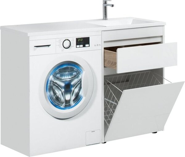 Тумба с раковиной Aquanet Токио 120 R белый (напольная, 1 ящик)