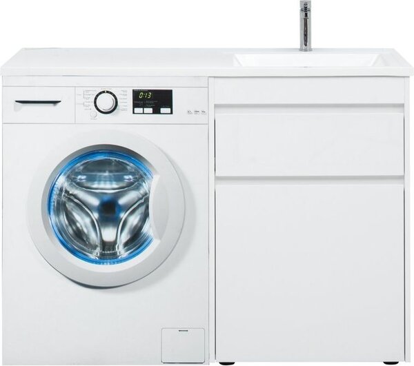 Тумба с раковиной Aquanet Токио 120 R белый (напольная, 1 ящик)