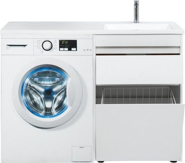 Тумба с раковиной Aquanet Токио 120 R белый (напольная, 1 ящик)