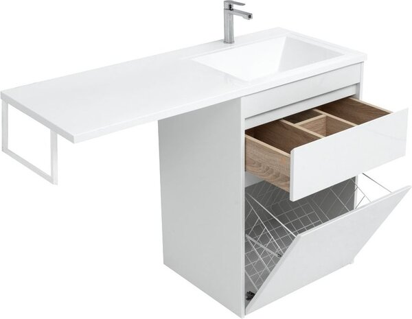 Тумба с раковиной Aquanet Токио 120 R белый (напольная, 1 ящик)