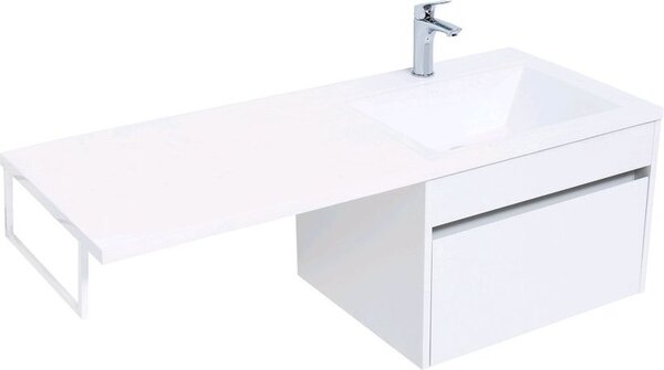 Тумба с раковиной Aquanet Токио 120 R белый (подвесная, 1 ящик)