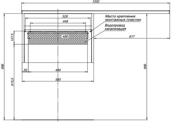 Тумба с раковиной Aquanet Токио 120 R белый (подвесная, 1 ящик)
