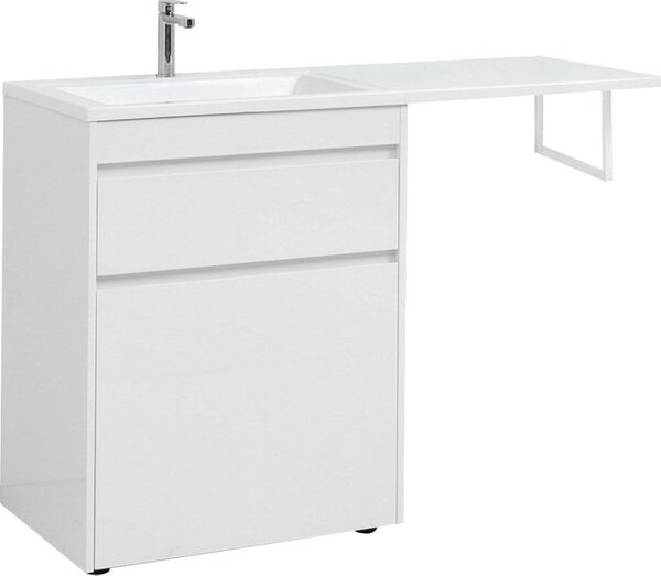 Тумба с раковиной Aquanet Токио 130 L белый (напольная, 1 ящик)