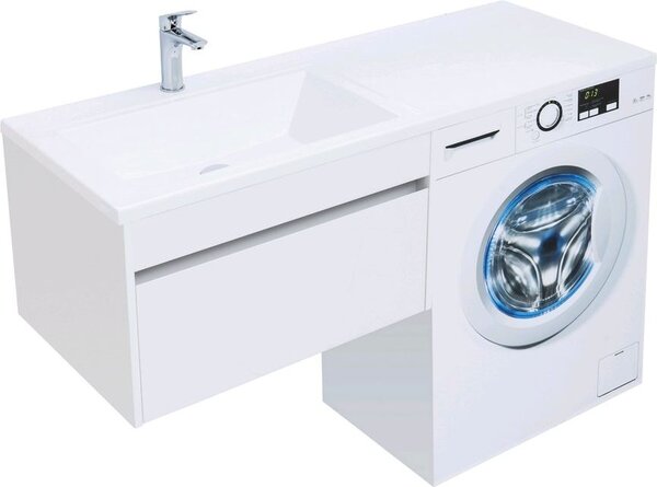 Тумба с раковиной Aquanet Токио 130 L белый (подвесная, 1 ящик)