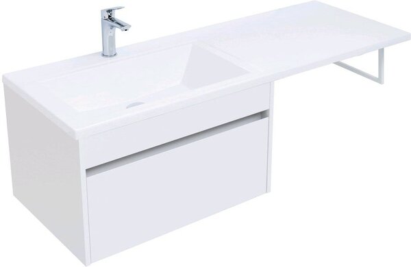 Тумба с раковиной Aquanet Токио 130 L белый (подвесная, 1 ящик)