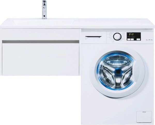 Тумба с раковиной Aquanet Токио 130 L белый (подвесная, 1 ящик)