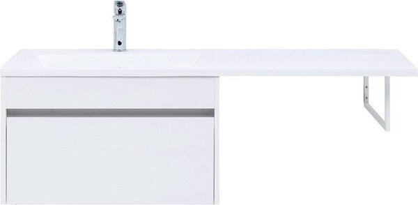 Тумба с раковиной Aquanet Токио 130 L белый (подвесная, 1 ящик)