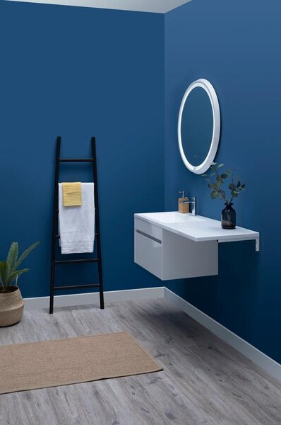 Тумба с раковиной Aquanet Токио 130 L белый (подвесная, 1 ящик)