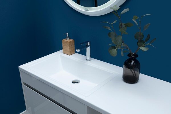 Тумба с раковиной Aquanet Токио 130 L белый (подвесная, 1 ящик)
