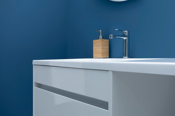 Тумба с раковиной Aquanet Токио 130 L белый (подвесная, 1 ящик)