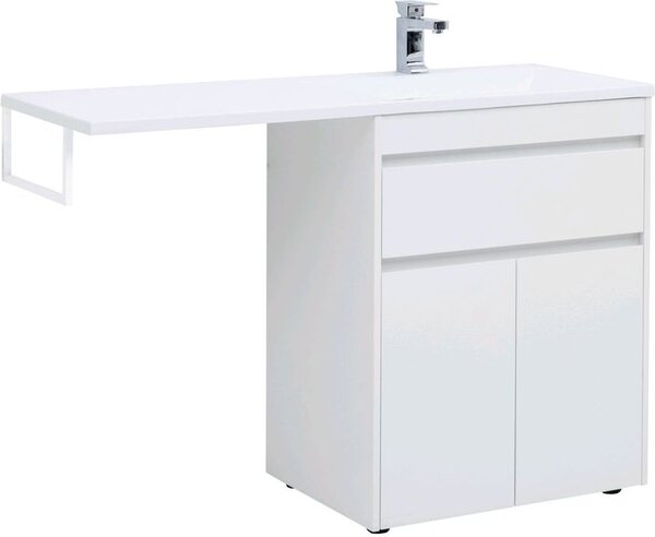 Тумба с раковиной Aquanet Токио 130 R белый (напольная, 1 ящик, 2 дверцы)
