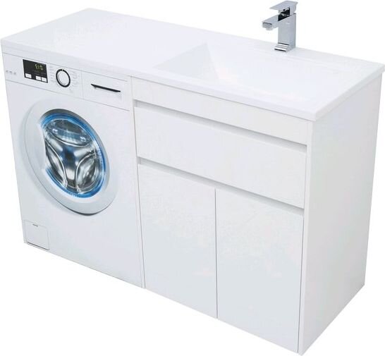 Тумба с раковиной Aquanet Токио 130 R белый (напольная, 1 ящик, 2 дверцы)
