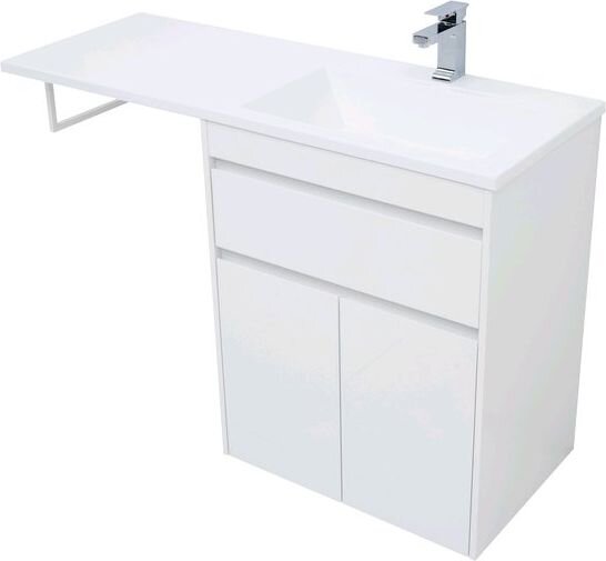 Тумба с раковиной Aquanet Токио 130 R белый (напольная, 1 ящик, 2 дверцы)