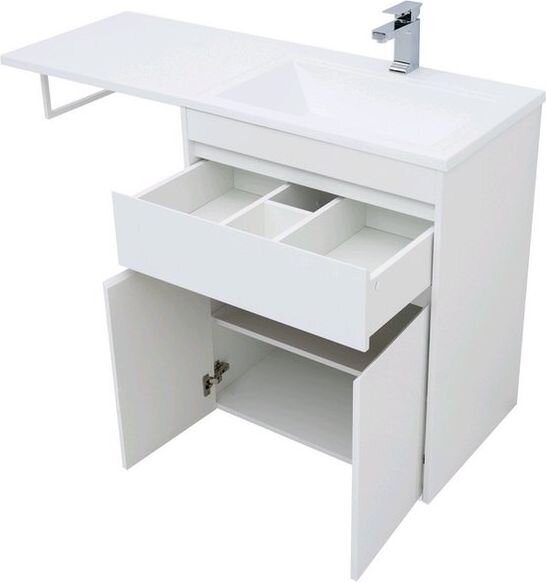Тумба с раковиной Aquanet Токио 130 R белый (напольная, 1 ящик, 2 дверцы)