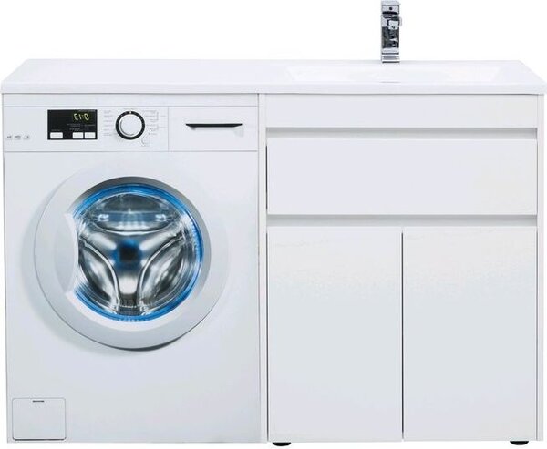 Тумба с раковиной Aquanet Токио 130 R белый (напольная, 1 ящик, 2 дверцы)