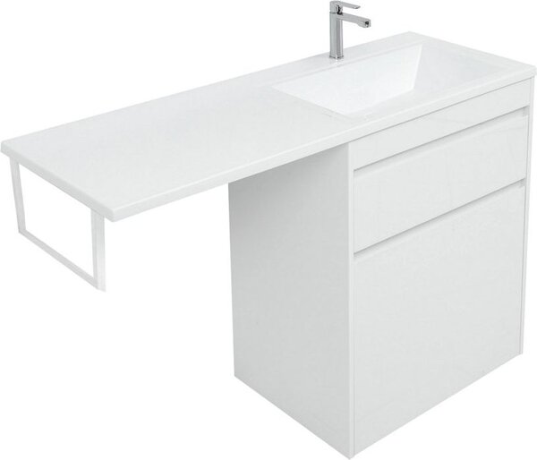 Тумба с раковиной Aquanet Токио 130 R белый (напольная, 1 ящик)