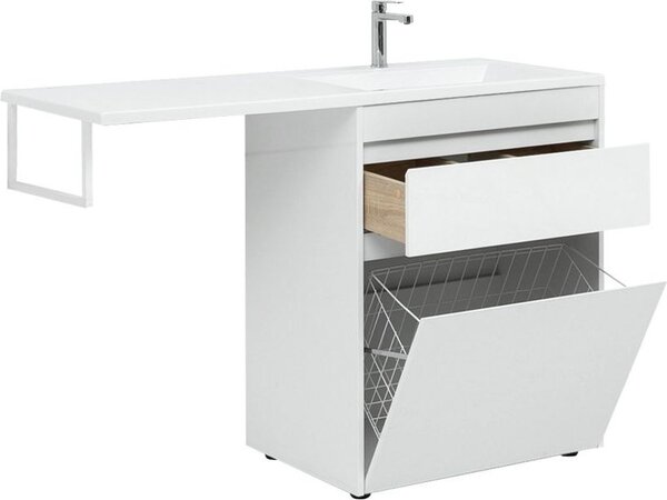 Тумба с раковиной Aquanet Токио 130 R белый (напольная, 1 ящик)