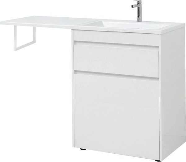 Тумба с раковиной Aquanet Токио 130 R белый (напольная, 1 ящик)