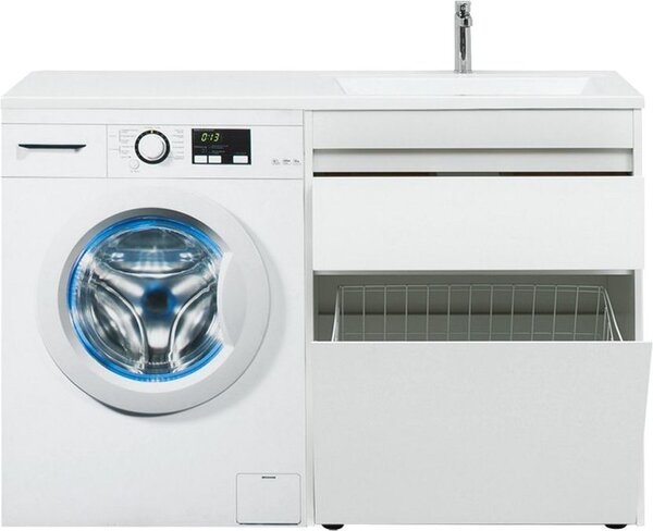 Тумба с раковиной Aquanet Токио 130 R белый (напольная, 1 ящик)