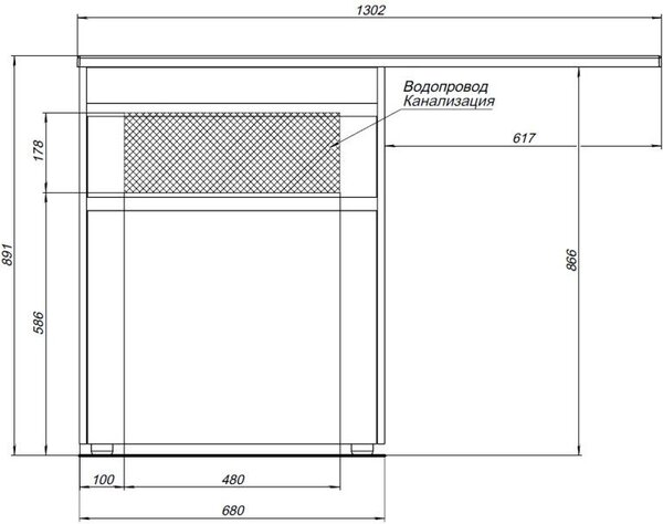 Тумба с раковиной Aquanet Токио 130 R белый (напольная, 1 ящик)