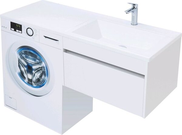 Тумба с раковиной Aquanet Токио 130 R белый (подвесная, 1 ящик)