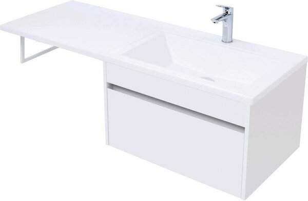 Тумба с раковиной Aquanet Токио 130 R белый (подвесная, 1 ящик)