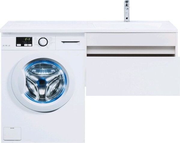 Тумба с раковиной Aquanet Токио 130 R белый (подвесная, 1 ящик)