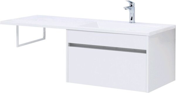 Тумба с раковиной Aquanet Токио 130 R белый (подвесная, 1 ящик)