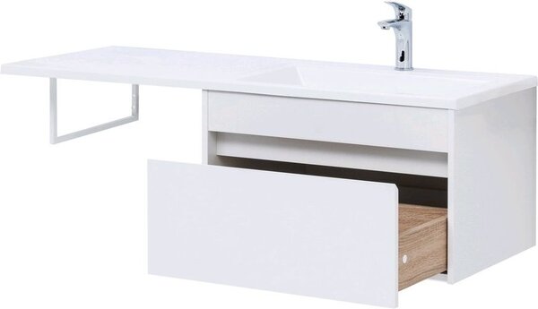 Тумба с раковиной Aquanet Токио 130 R белый (подвесная, 1 ящик)