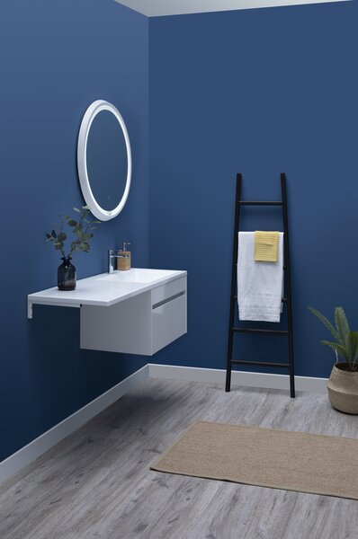 Тумба с раковиной Aquanet Токио 130 R белый (подвесная, 1 ящик)