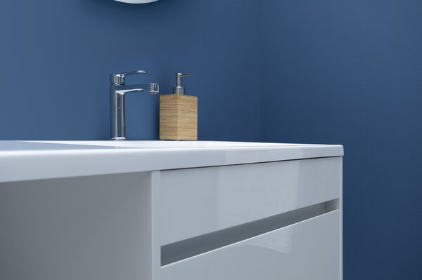 Тумба с раковиной Aquanet Токио 130 R белый (подвесная, 1 ящик)