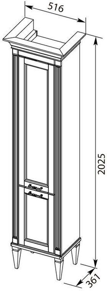 Пенал Aquanet Cелена 40 R