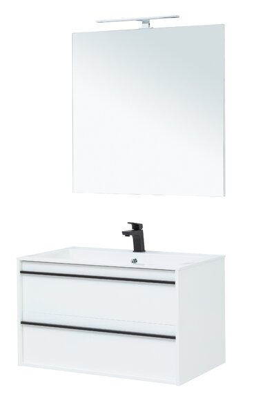 Комплект мебели для ванной Aquanet Lino 90 белый матовый