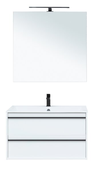 Комплект мебели для ванной Aquanet Lino 90 белый матовый