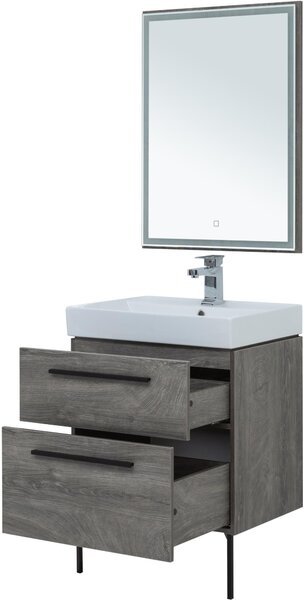 Комплект мебели для ванной Aquanet Nova 60 дуб рошелье (2 ящика)