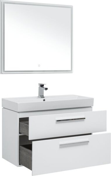 Комплект мебели для ванной Aquanet Nova 90 белый (2 ящика)